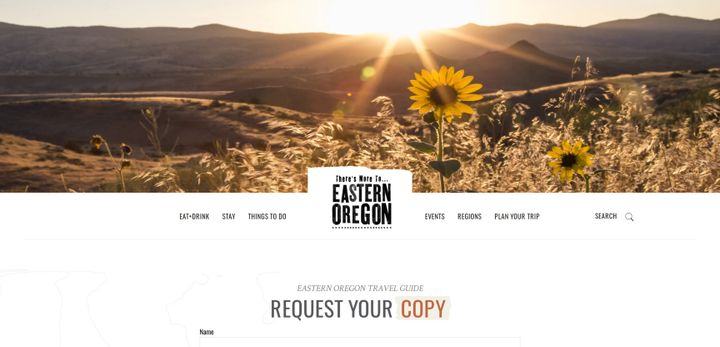 A screeenshot of the Eastern Oregon consumer website homepage.